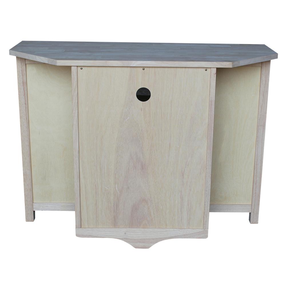 Corner Entertainment / TV Stand, Unfinished. Picture 1