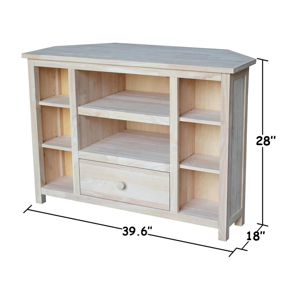 Corner Entertainment / TV Stand, Unfinished. Picture 2