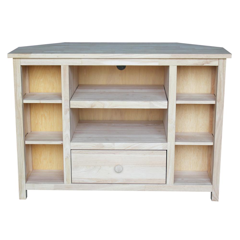 Corner Entertainment / TV Stand, Unfinished. Picture 5