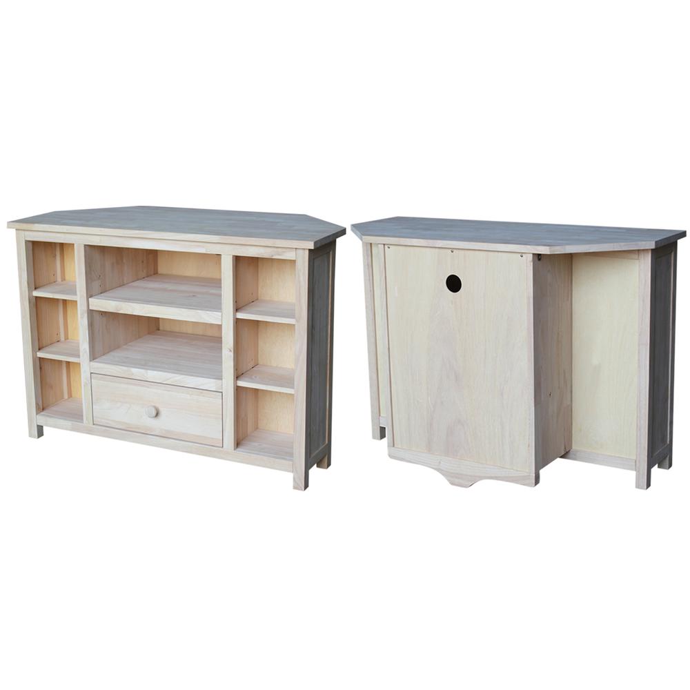 Corner Entertainment / TV Stand, Unfinished. Picture 3