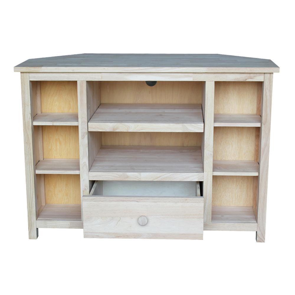 Corner Entertainment / TV Stand, Unfinished. Picture 4