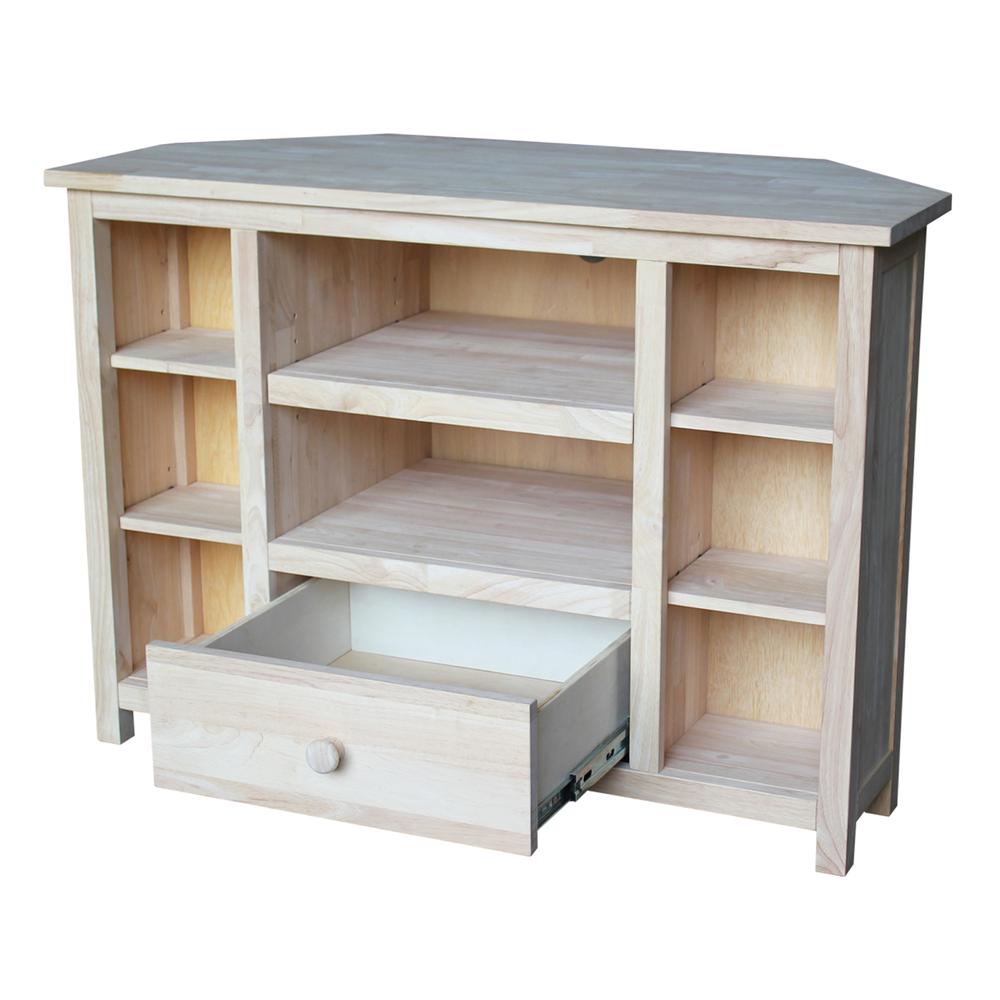 Corner Entertainment / TV Stand, Unfinished. Picture 6