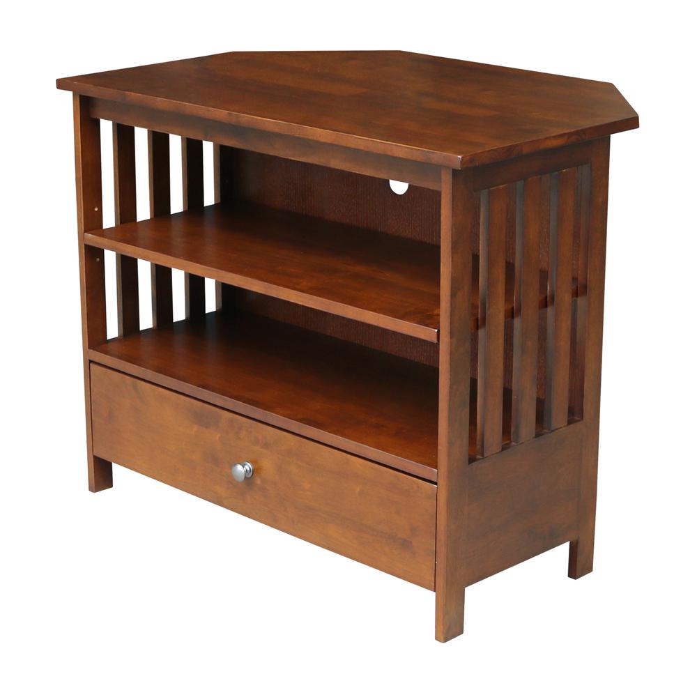 Mission Corner TV Stand, Espresso. Picture 10