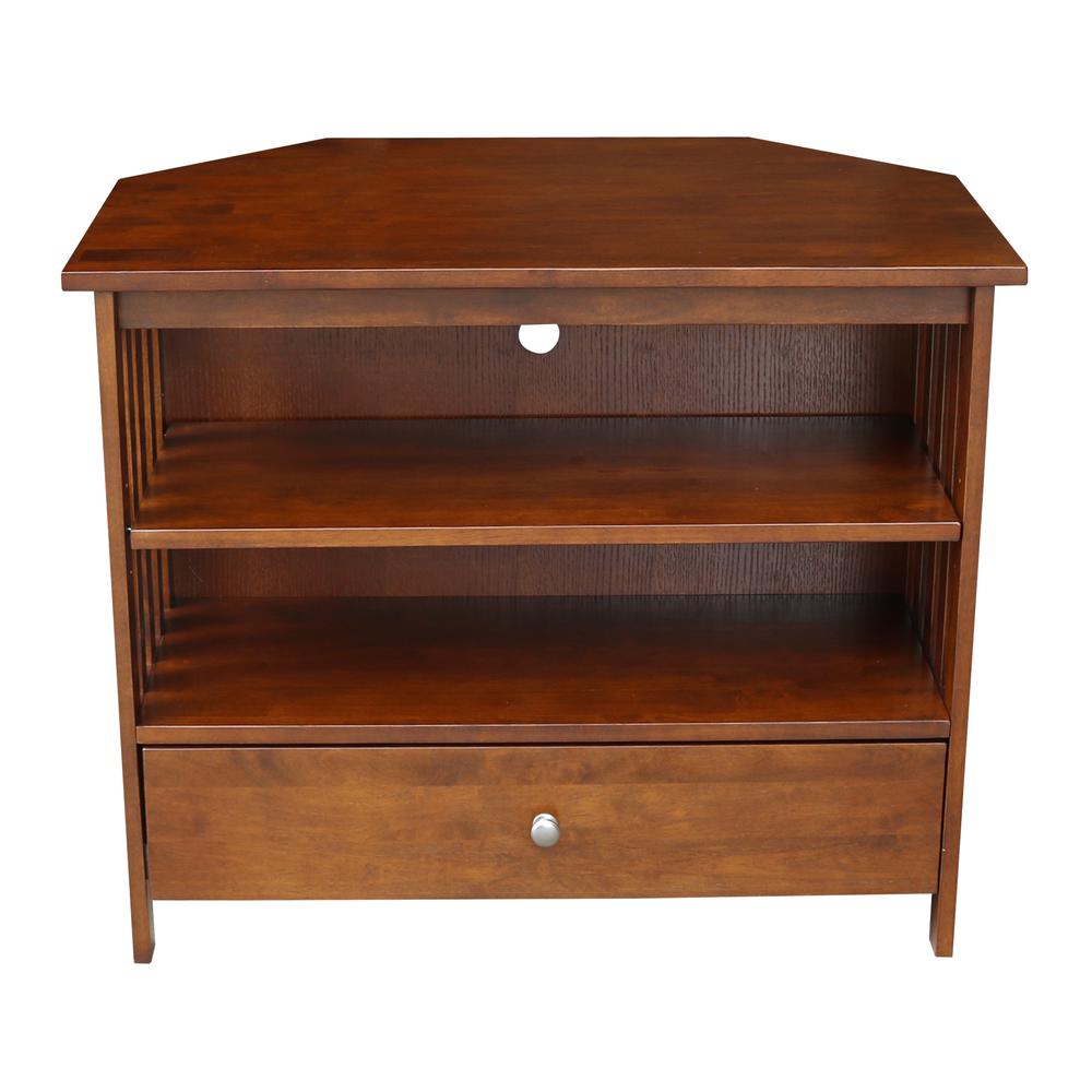 Mission Corner TV Stand, Espresso. Picture 4