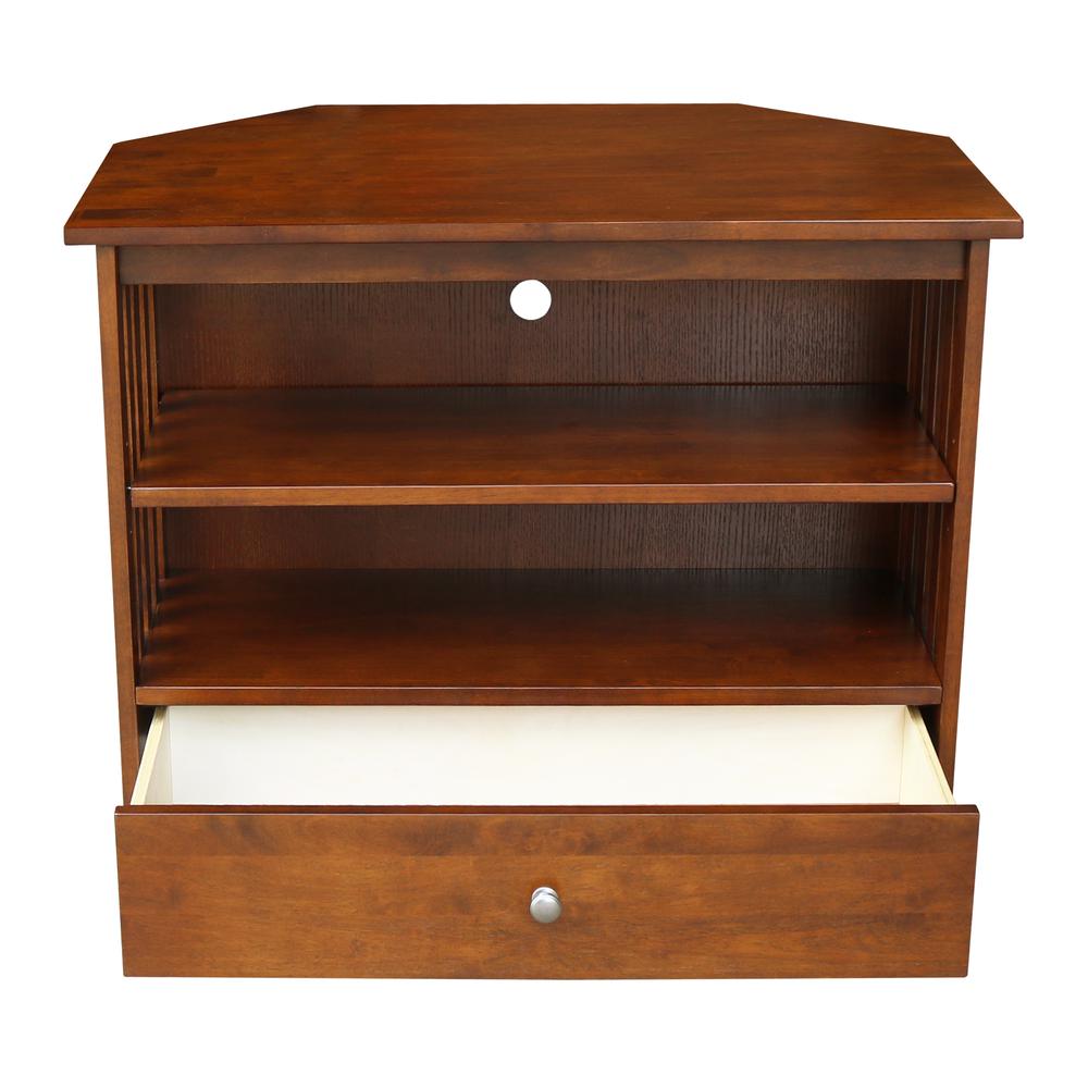 Mission Corner TV Stand, Espresso. Picture 3