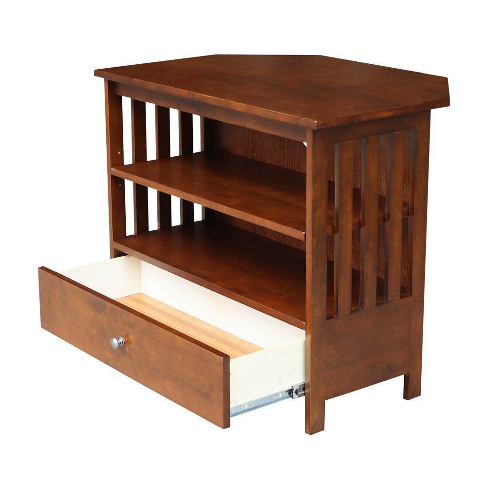 Mission Corner TV Stand, Espresso. Picture 5