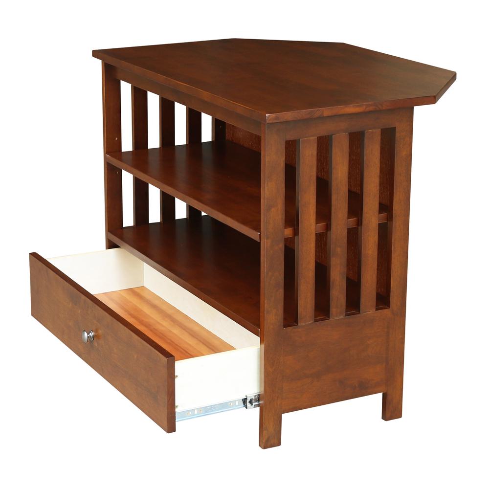 Mission Corner TV Stand, Espresso. Picture 6