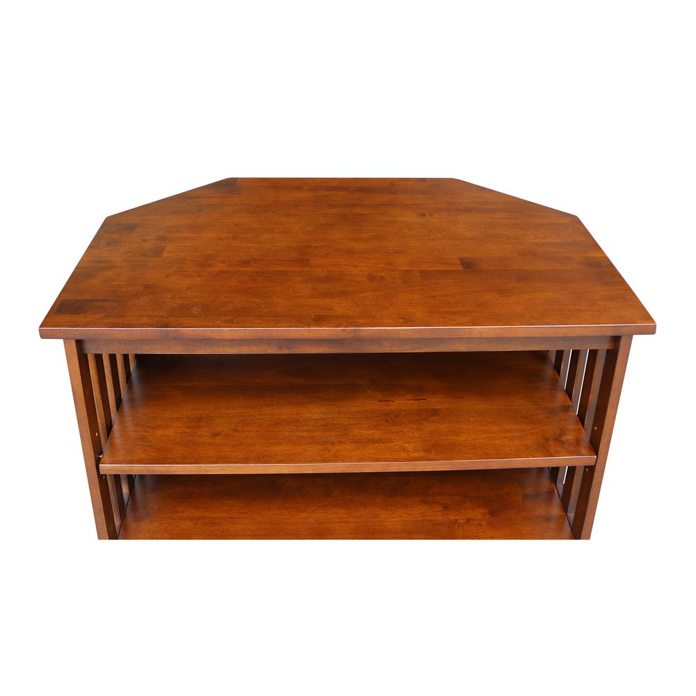 Mission Corner TV Stand, Espresso. Picture 9