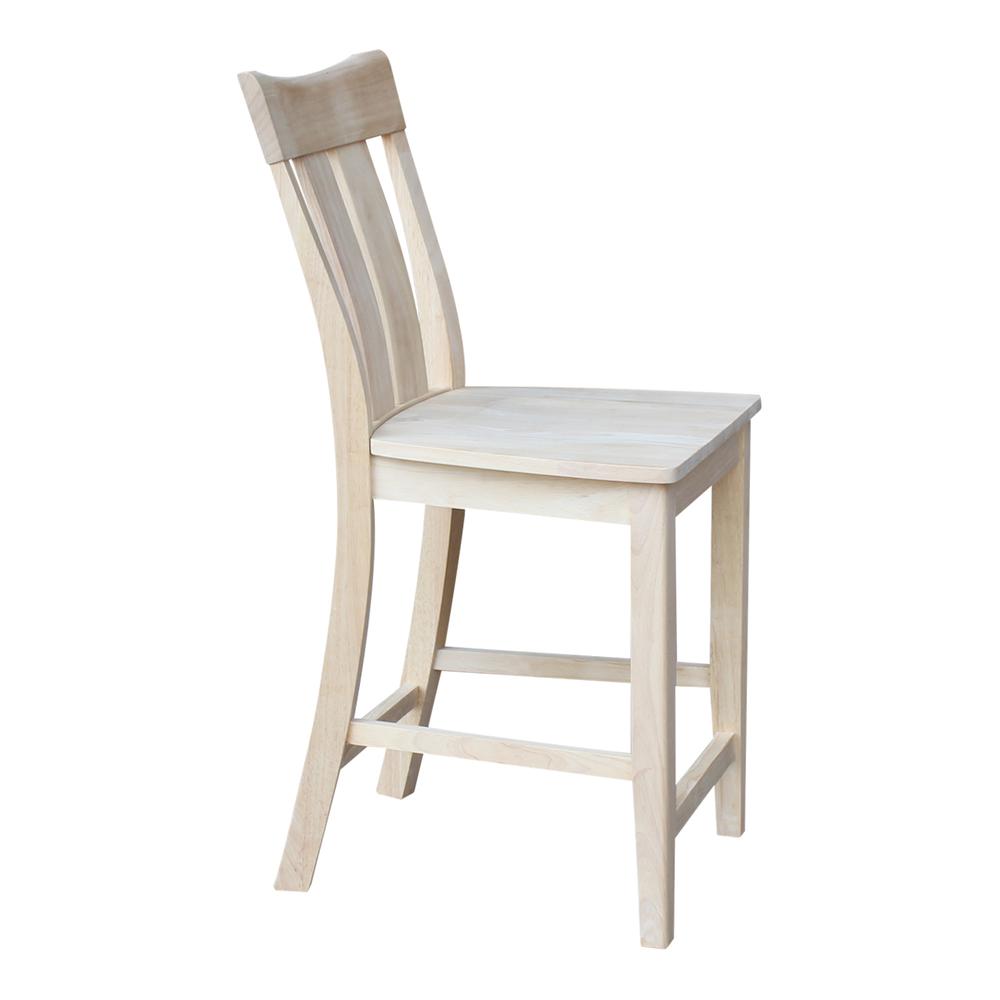Ava Counter height Stool - 24" Seat Height, Unfinished. Picture 5