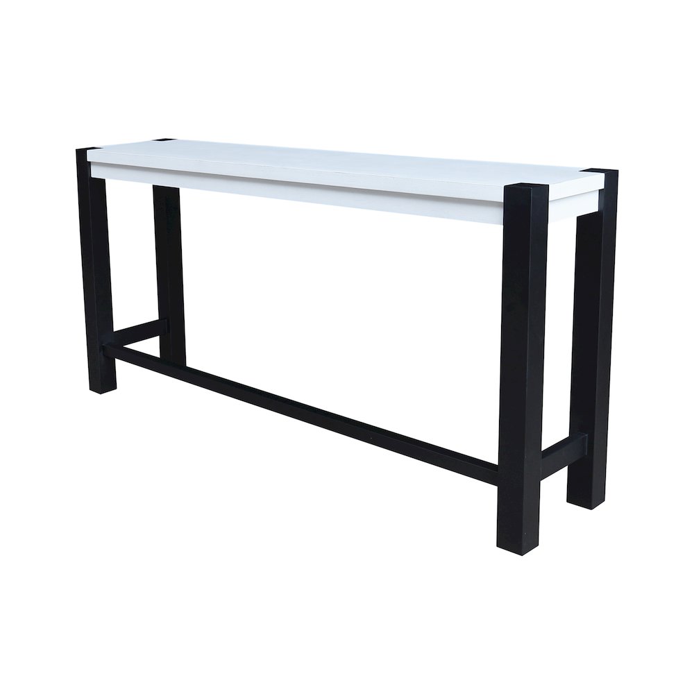 Solid Wood Tall Accent Table with Iron Legs. Picture 3