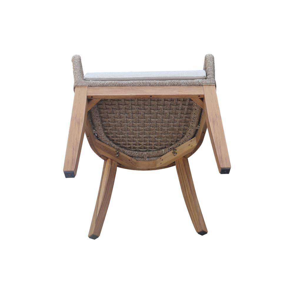 Set of Two Outdoor Teak Patio Dining Chair with Cushions. Picture 7