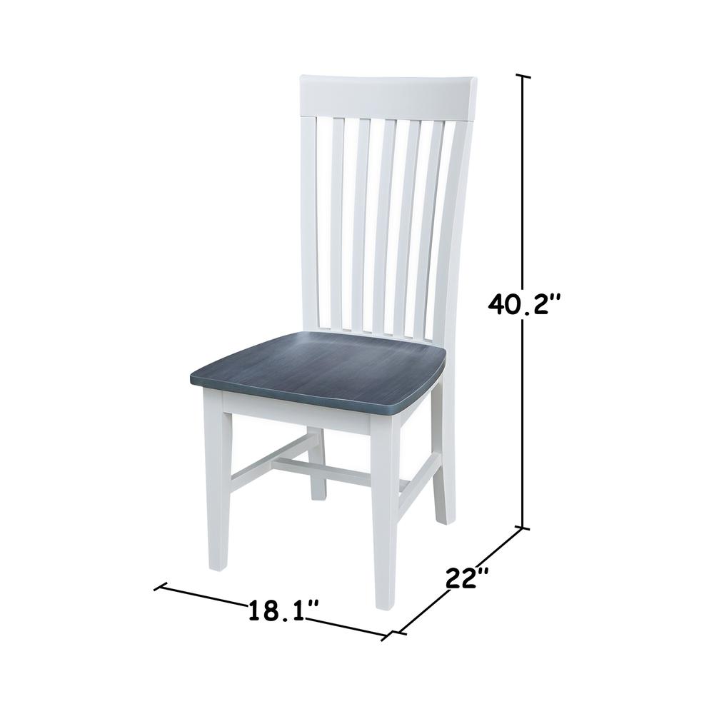 Set of Two Tall Mission Chairs, White/Heather gray. Picture 5