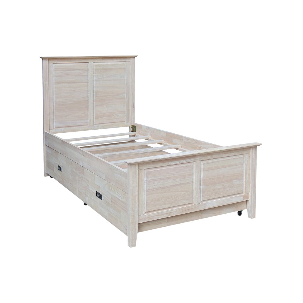 Heritage Solid Wood Twin Trundle Bed. Picture 1