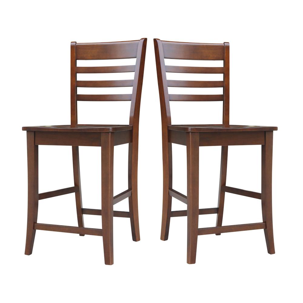 Roma Counter height Stool - 24" Seat Height, Espresso. Picture 4