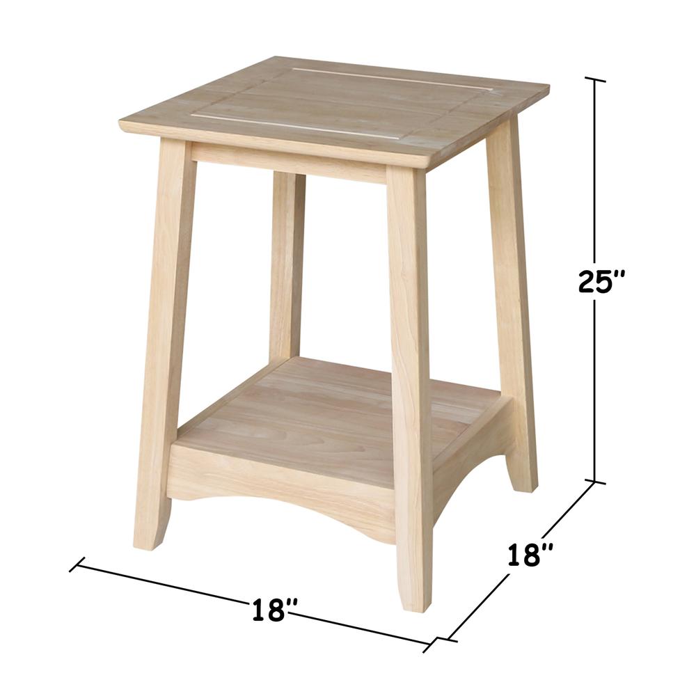 Bombay Tall End Table, Unfinished. Picture 6