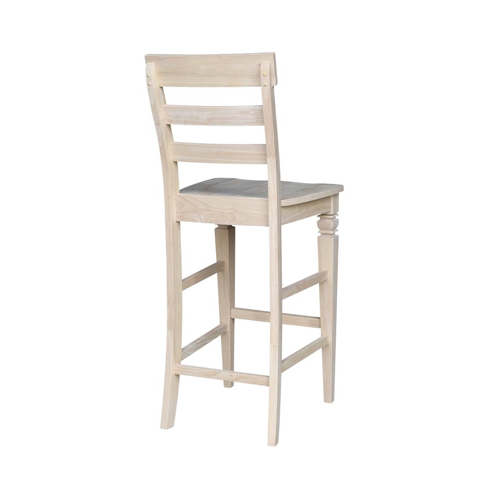 Java Bar height Stool - 30" Seat Height, Unfinished. Picture 9