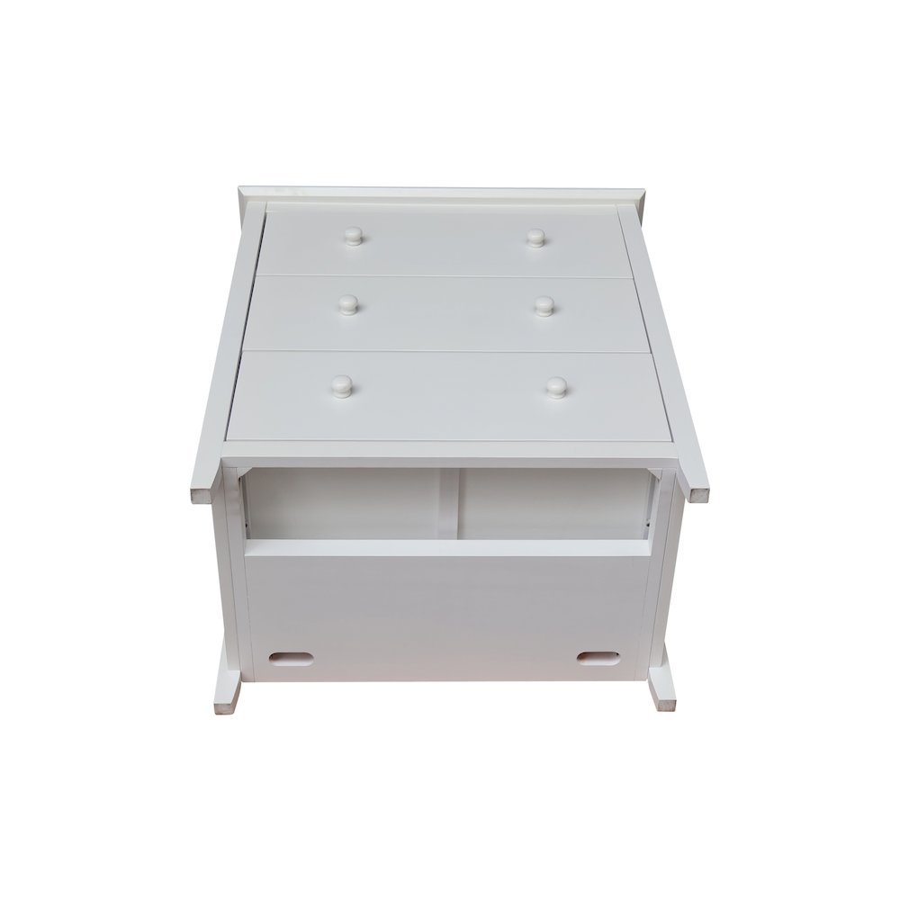 Solid Wood Bedroom Dresser/Chest with 3 Drawers, White. Picture 5