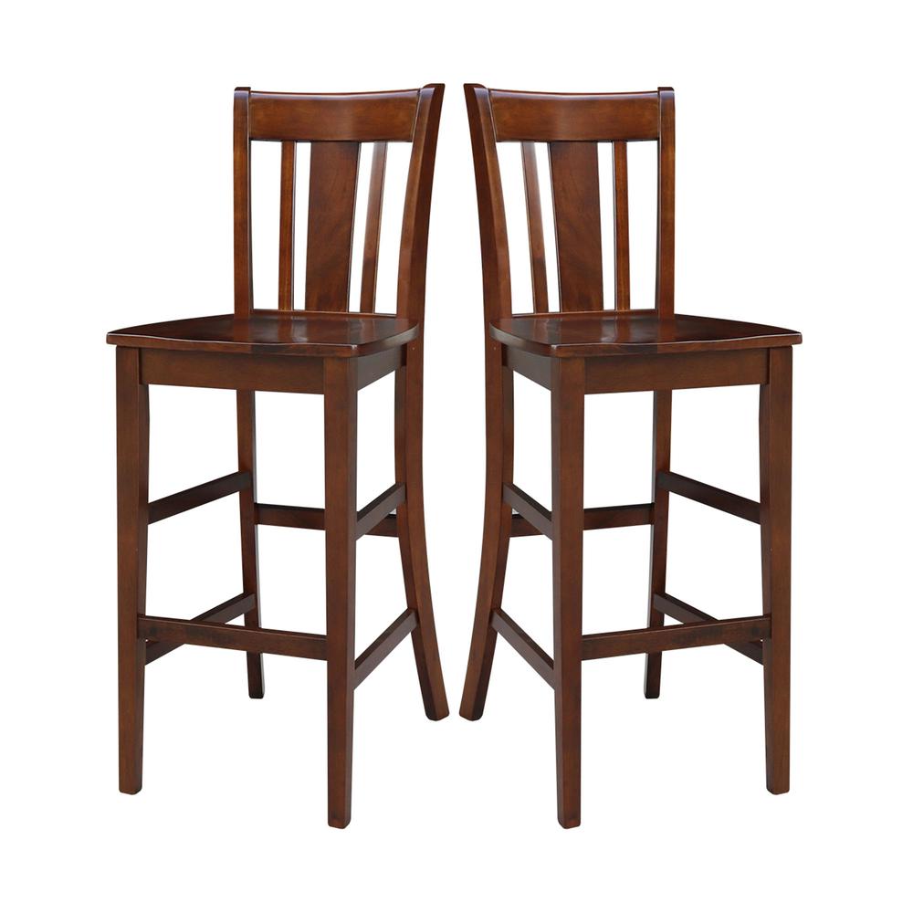 San Remo Bar height Stool - 30" Seat Height, Espresso. Picture 4