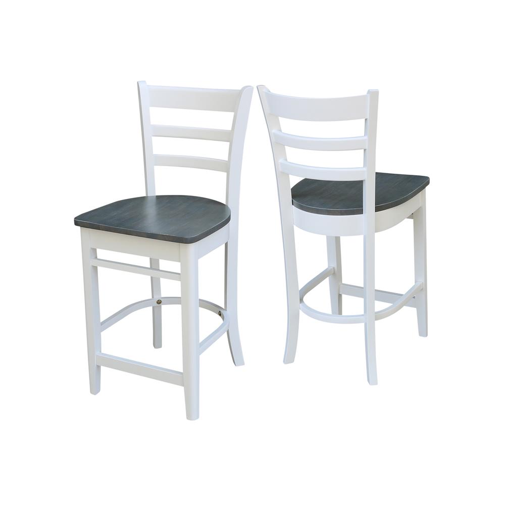 Emily Counterheight Stool - 24" Seat Height, White/Heather Gray. Picture 5