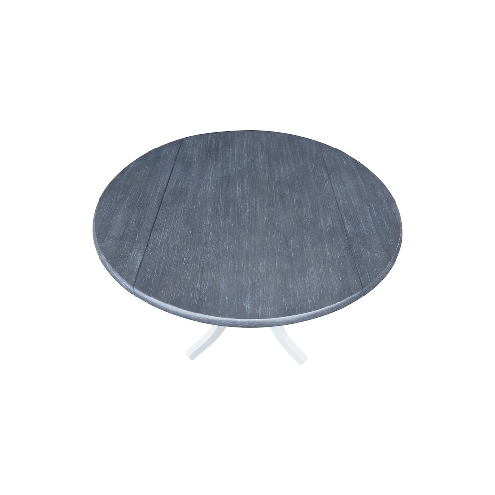 42" Round Dual Drop Leaf Pedestal Dining Table, 29.5" High. Picture 8