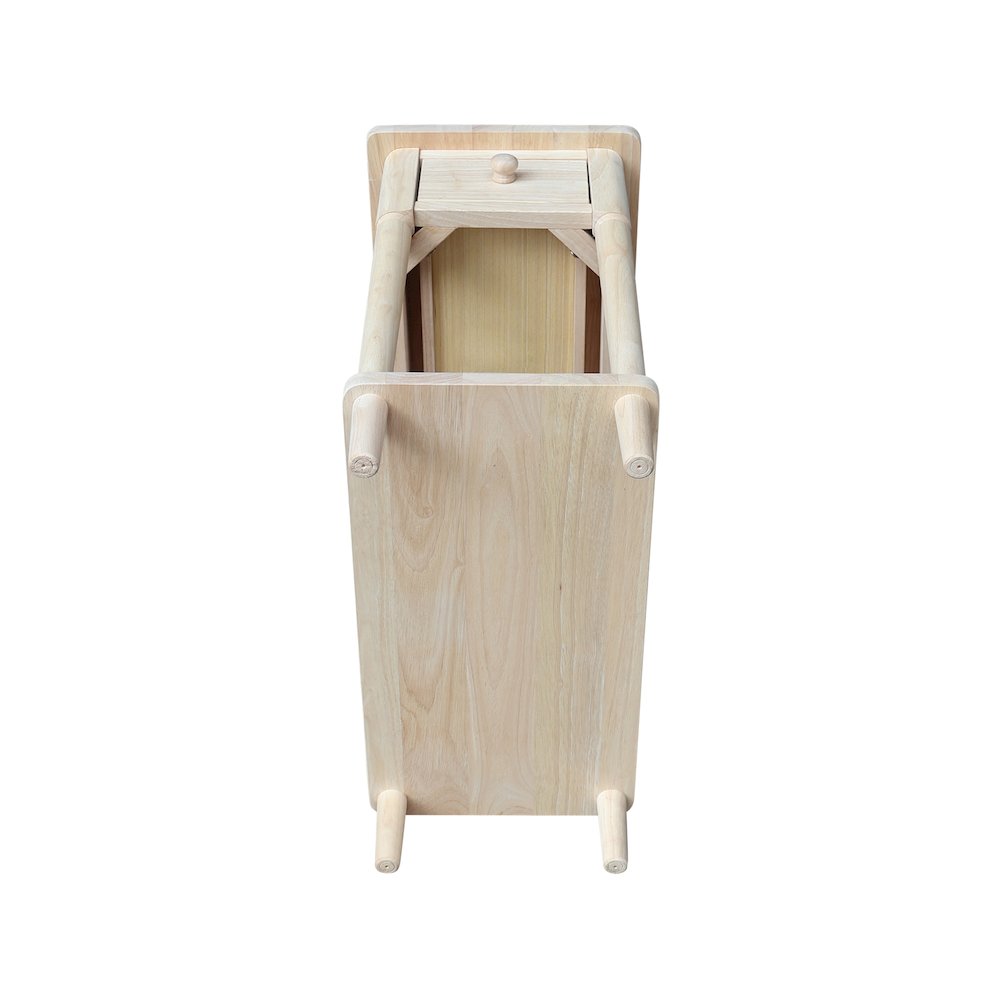 Solid Wood Narrow Side Table, Unfinished. Picture 7