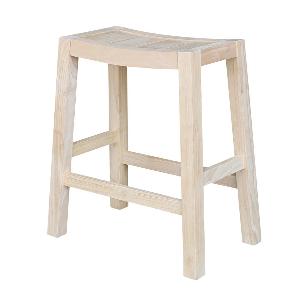 Ranch Stool - 24" Seat Height, Unfinished. Picture 1