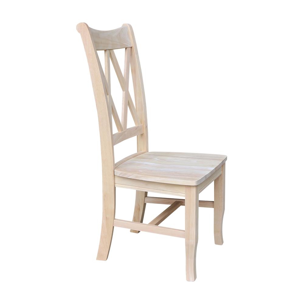 Set of Two Double X-Back Chairs, Unfinished. Picture 4