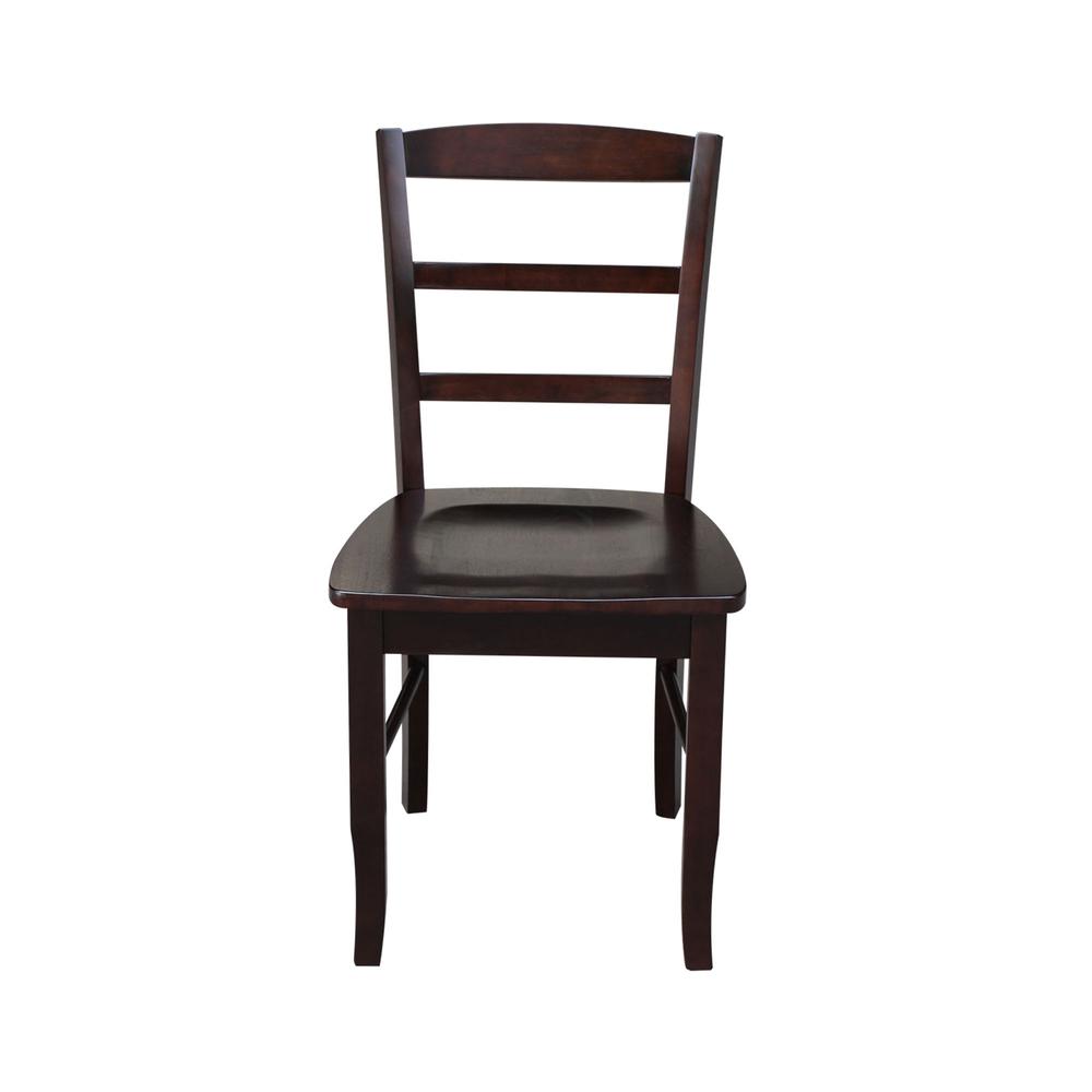 Set of Two Madrid Ladderback Chairs, Rich Mocha. Picture 5