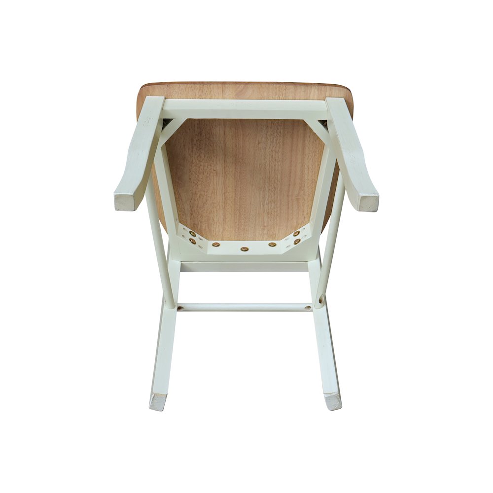 Set of Two Madrid Ladderback Dining Chairs, Hickory/Shell. Picture 6