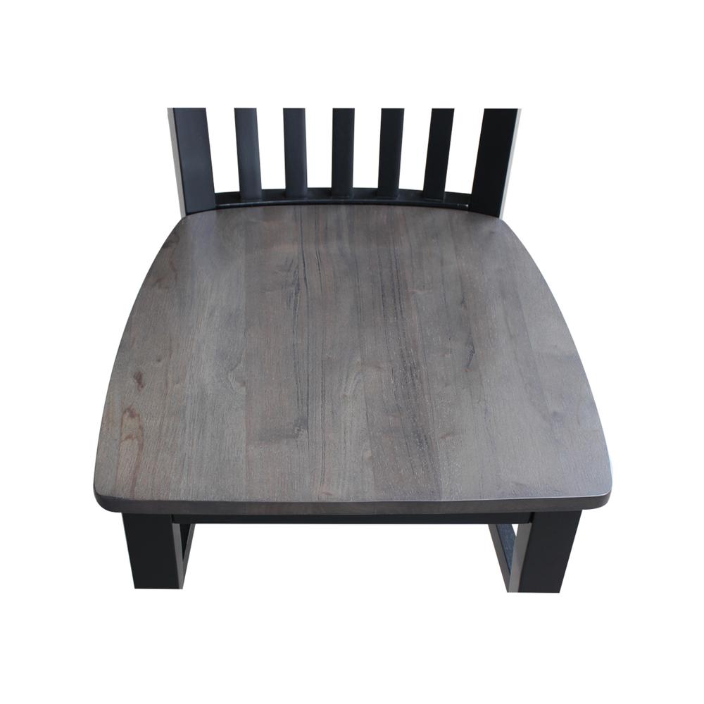 Set of Two Cosmo Tall Mission Chairs, Coal-Black/washed black. Picture 8