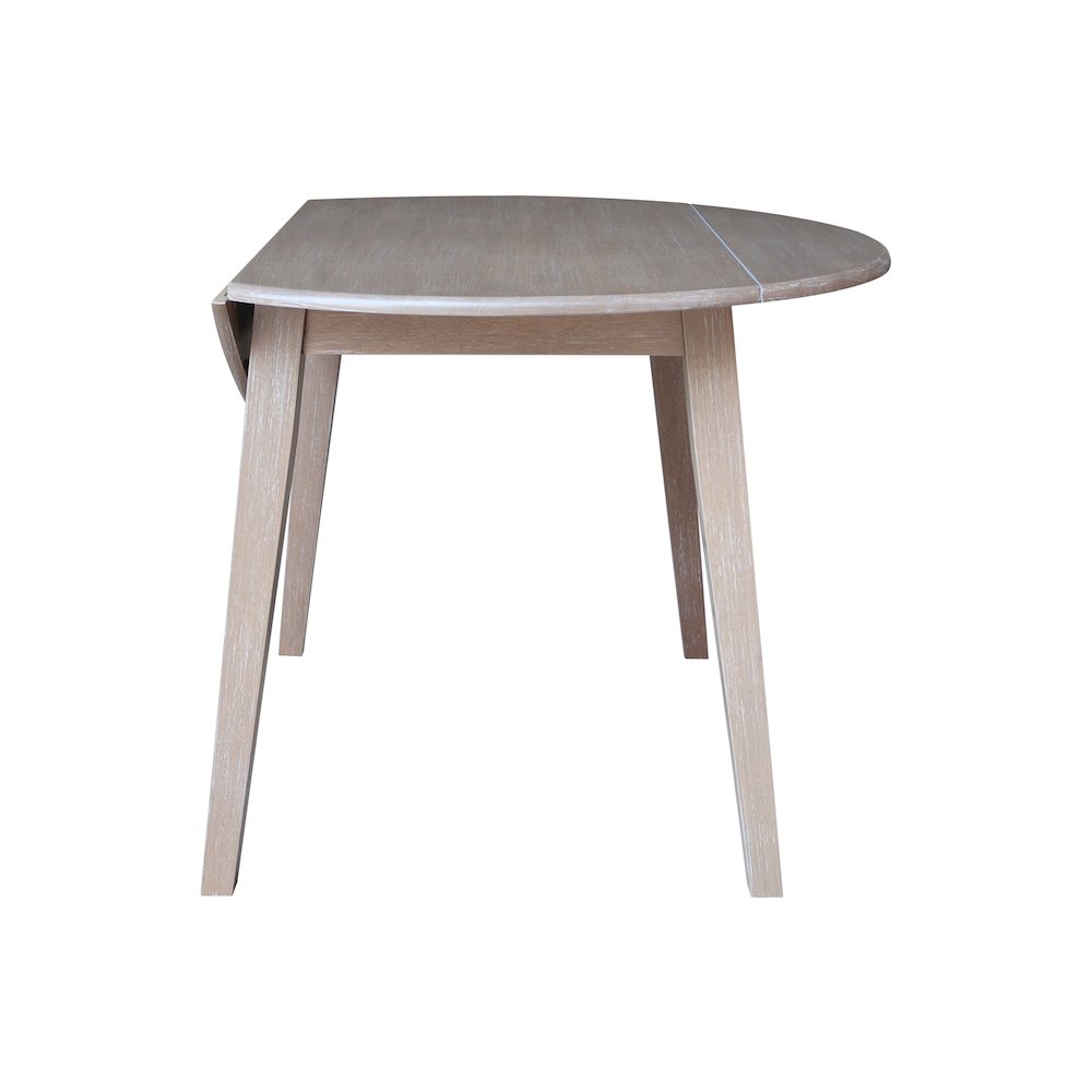 Solid Wood 42" Round Dual Drop Leaf Dining Table. Picture 2