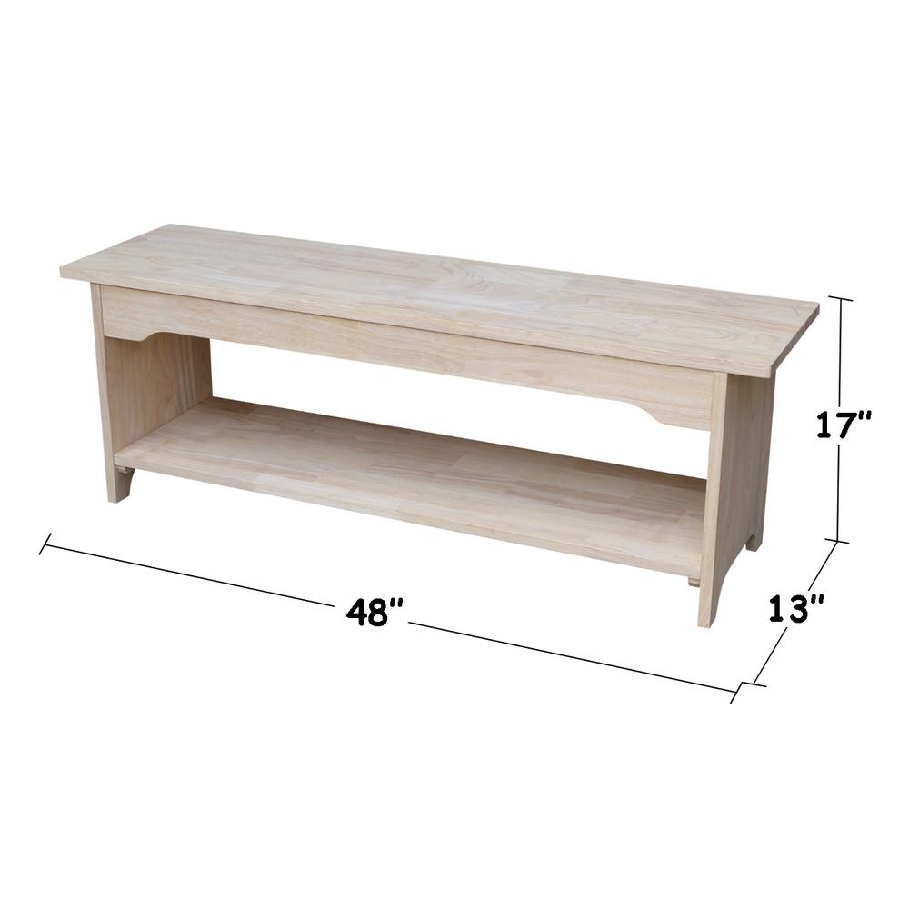 Brookstone Bench - 48" Long , Unfinished. Picture 6