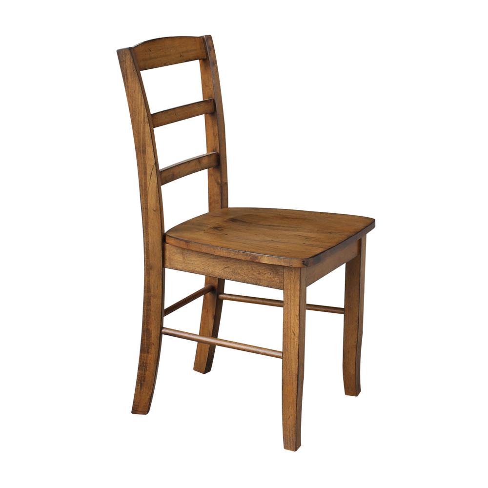 Set of Two Madrid Ladderback Chairs, Pecan. Picture 4