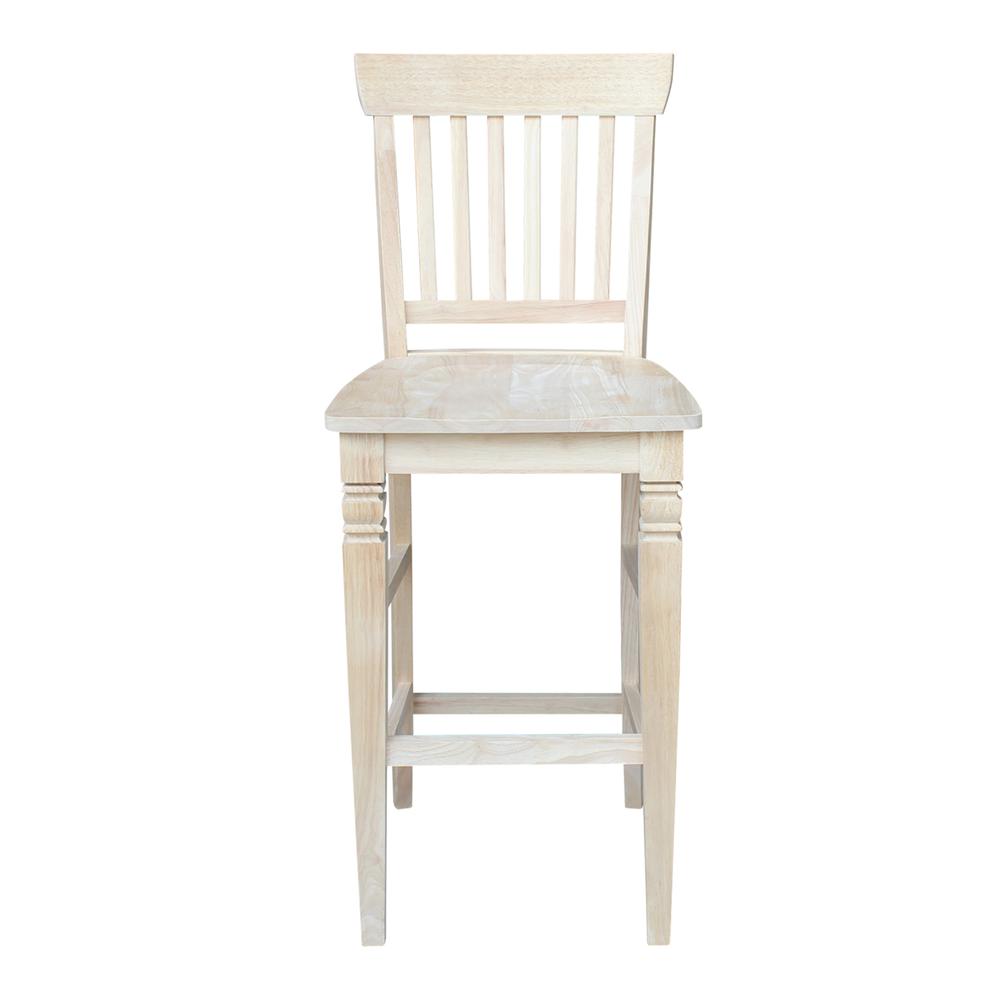 Seattle Bar height Stool - 30" Seat Height, Unfinished. Picture 5