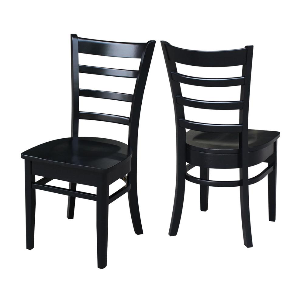 Set of Two Emily Side Chairs, Black. Picture 1