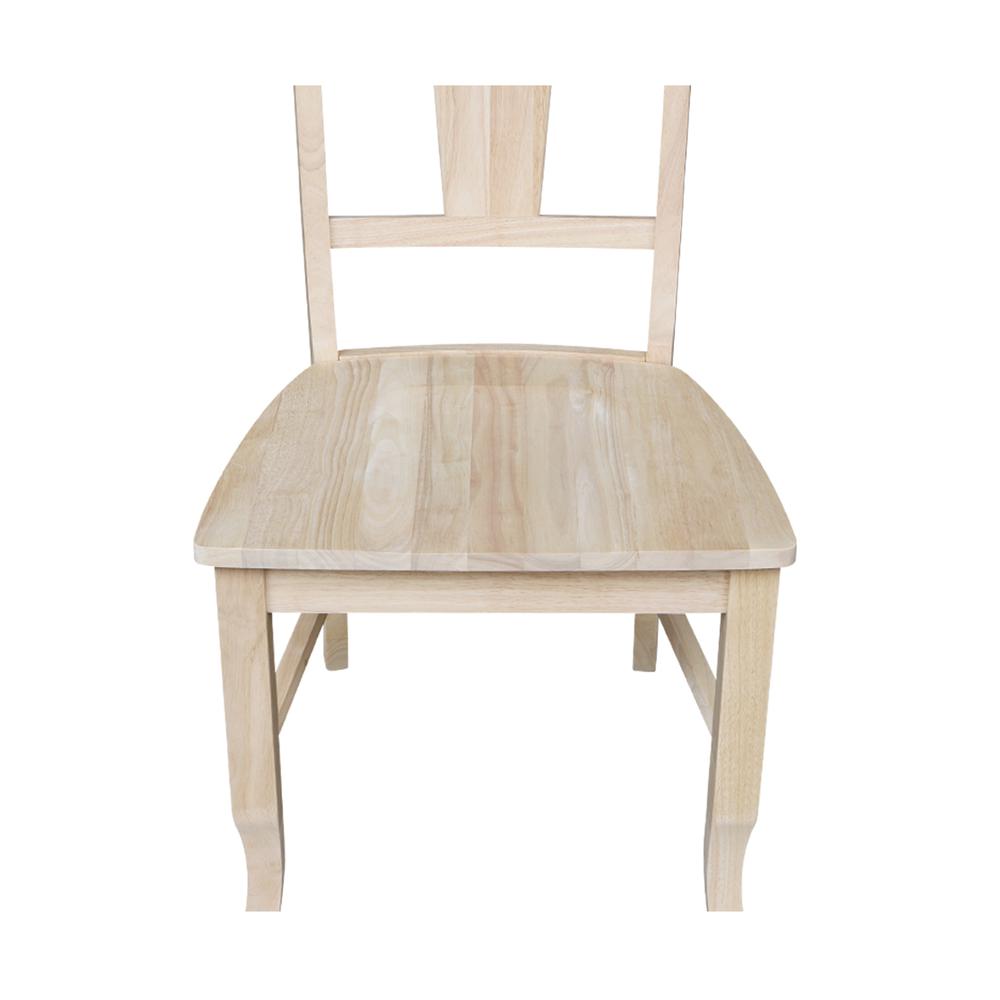 Set of Two Panel Back Chairs, Unfinished. Picture 2