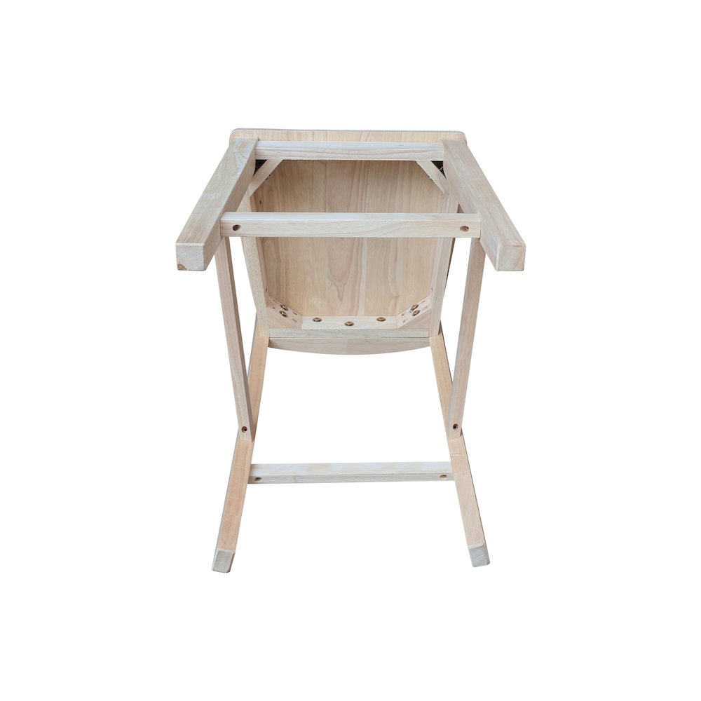 Solid Wood Tall Accent Table with Iron Legs and Four Stools. Picture 7