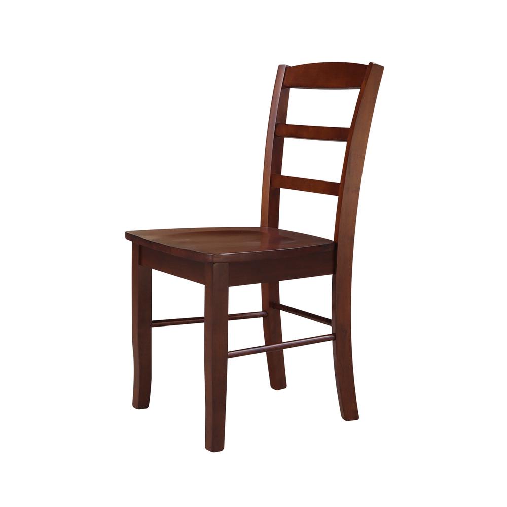 Set of Two Madrid Ladderback Chairs, Espresso. Picture 5