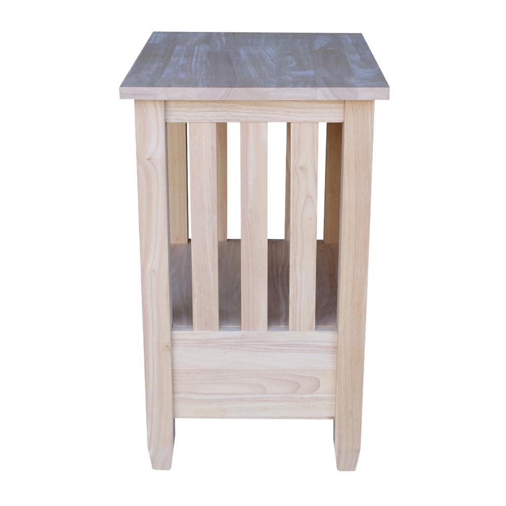 Mission Tall End Table Includes Drawer , Unfinished. Picture 4