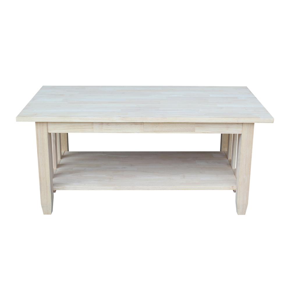 Mission Tall Coffee Table , Unfinished. Picture 5