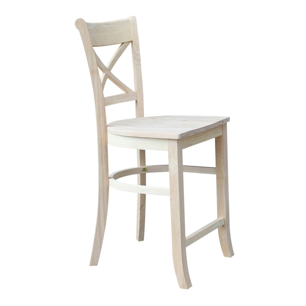 Charlotte Counter height Stool - 24" Seat Height, Unfinished. Picture 7
