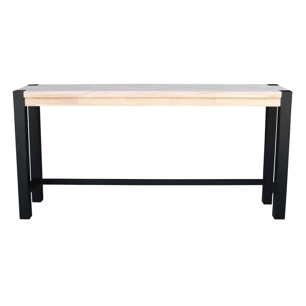 Solid Wood Tall Accent Table with Iron Legs. Picture 3