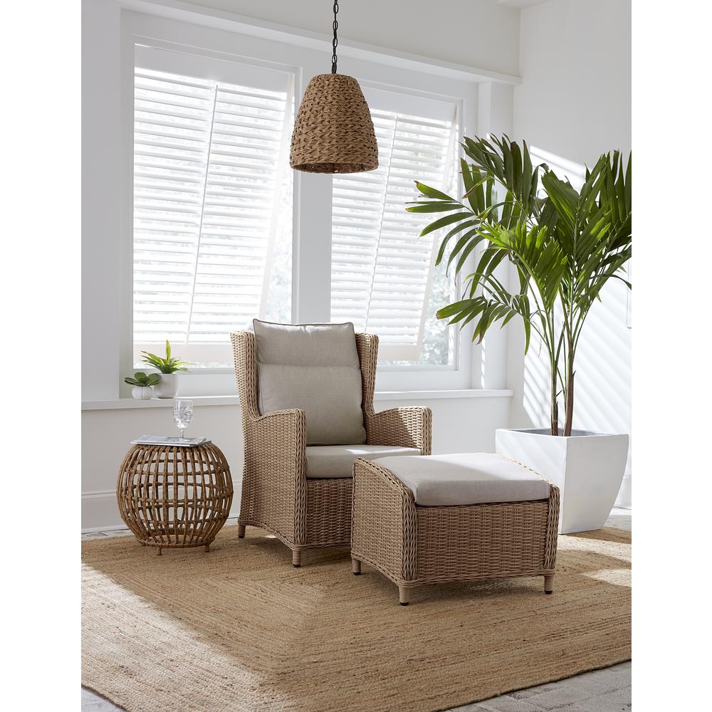 Outdoor Wicker Patio Lounge Chair with Cushion. Picture 6