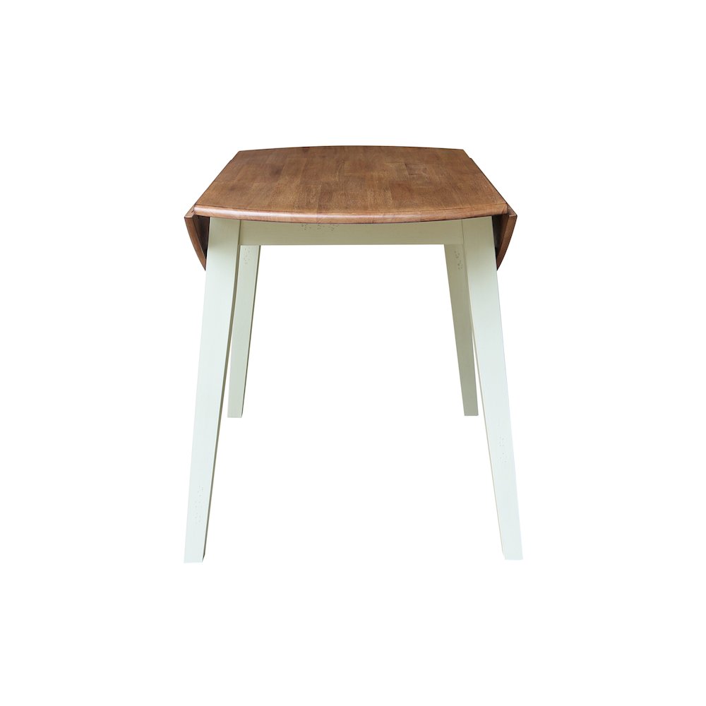 Solid Wood 42" Round Dual Drop Leaf Dining Table. Picture 3