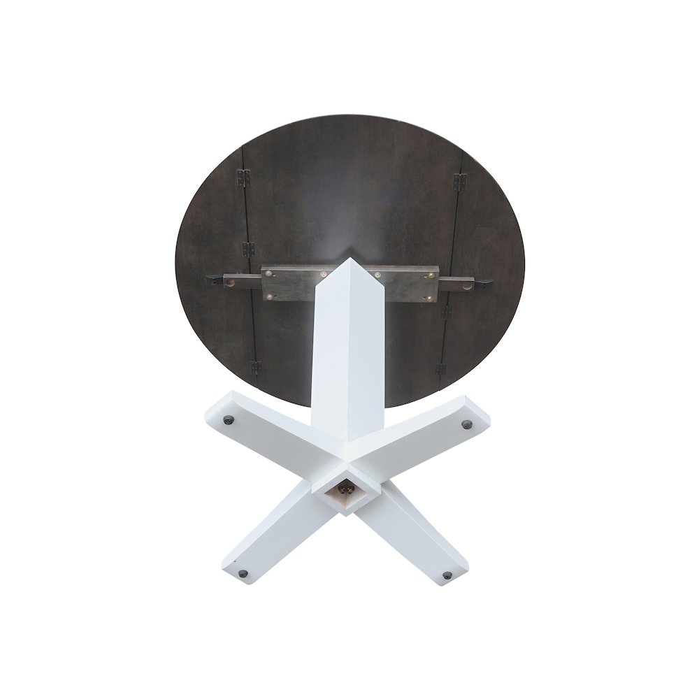 42" Solid Wood Round Dual Drop Leaf Dining Pedestal Table - 36.3"High. Picture 5