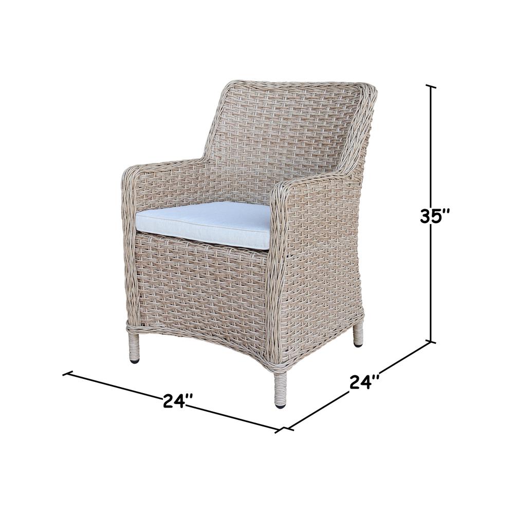 Outdoor Wicker Patio Dining Chair with Cushion. Picture 6