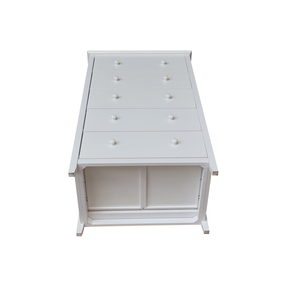 Solid Wood Bedroom Dresser/Chest with 5 Drawers, White. Picture 5