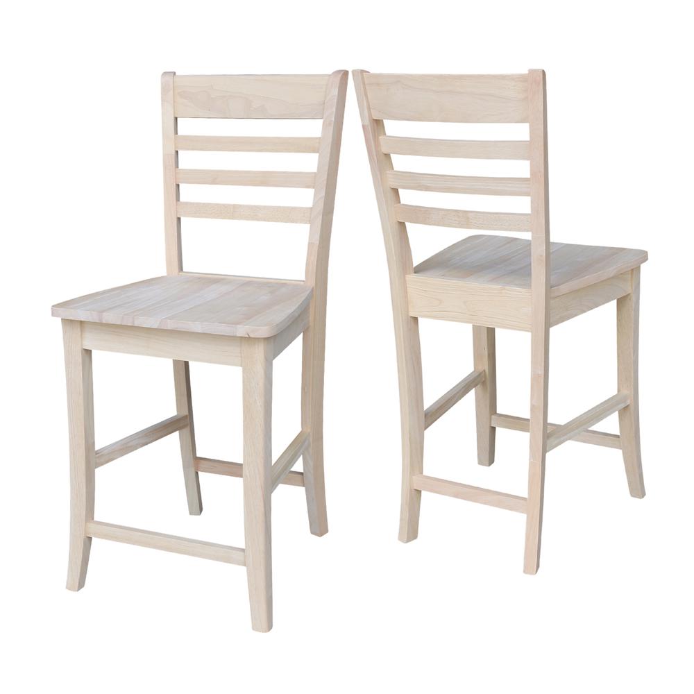 Roma Counter height Stool - 24" Seat Height, Unfinished. Picture 6