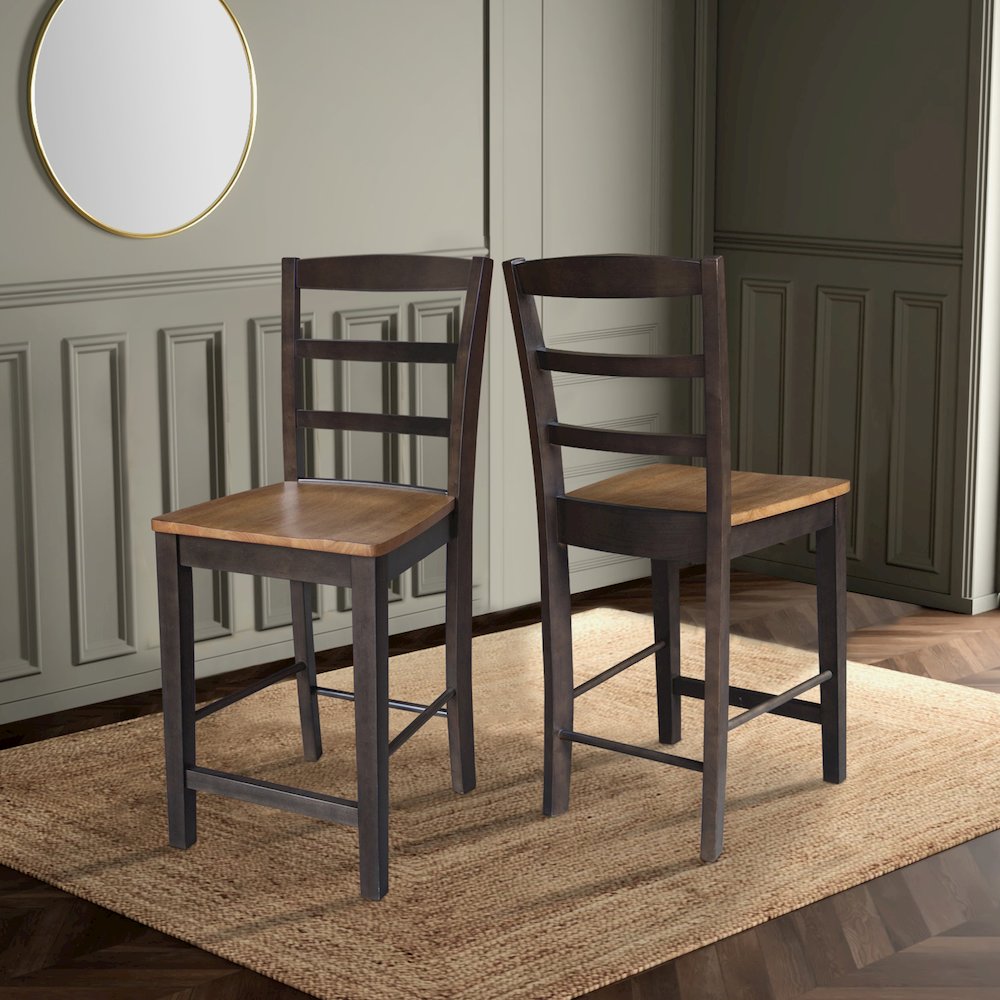 Solid Wood Madrid Counter Height Dining Stool - 24" Seat Height. Picture 10