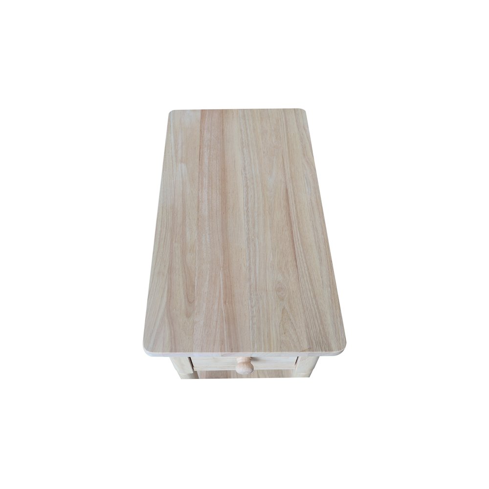 Solid Wood Narrow Side Table, Unfinished. Picture 8